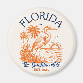 Florida The Sunshine State – Beach & Palms Design Magnet (Vorne)