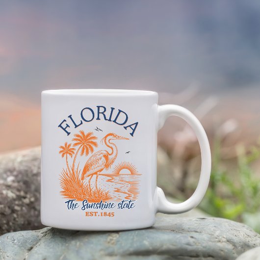 Florida The Sunshine State with Heron & Palm Tree Kaffeetasse