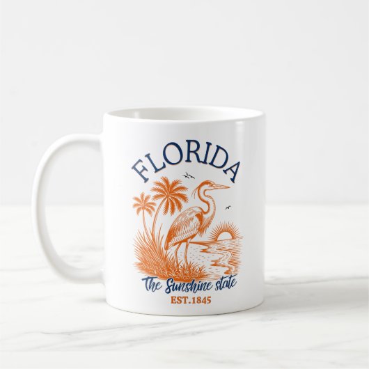 Florida The Sunshine State with Heron & Palm Tree Kaffeetasse (Links)