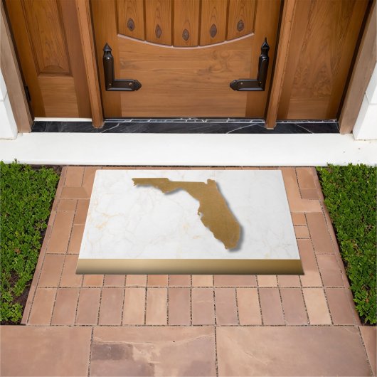 Florida Theme Elegant Modern Chic Gold & Marble Fußmatte (Außenbereich)