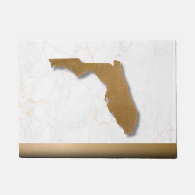 Florida Theme Elegant Modern Chic Gold & Marble Fußmatte (Vorderseite)