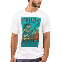Florida Themed Spacefefisch T - Shirt Design