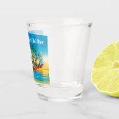 Florida Tiki Bar mit Namen und Sonnenuntergang am  Schnapsglas (Rechts)