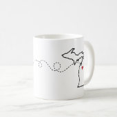 Florida to Michigan - Heart2Heart Coffee Tasse (VorderseiteRechts)