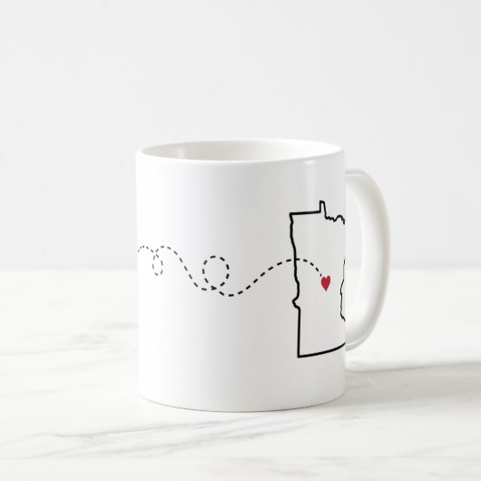 Florida to Minnesota - Heart2Heart-Kaffee Kaffeetasse (VorderseiteRechts)