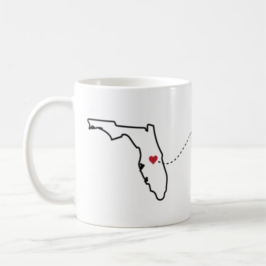 Florida to Wisconsin - Heart2Heart Coffee Tasse (Links)
