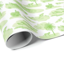 Florida Toile (Limegrün) Geschenkpapier