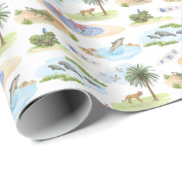 Florida Toile (Originalfarben) Geschenkpapier