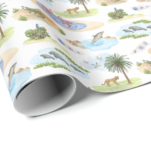 Florida Toile (Originalfarben)  Geschenkpapier (Rolleneckpunkt)