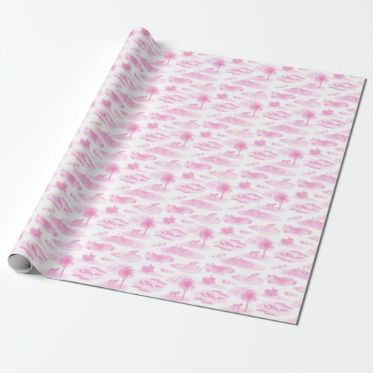 Florida Toile (Pink)  Geschenkpapier (Ungerollt)