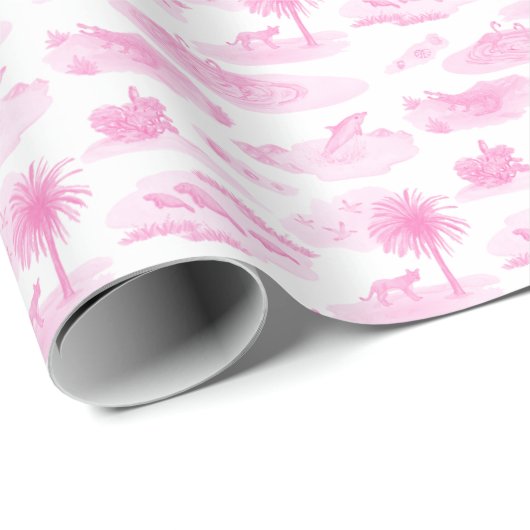Florida Toile (rosa) Geschenkpapier (Rolleneckpunkt)