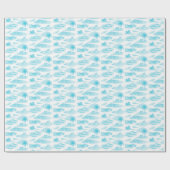 Florida Toile (Turquoise) Wrapping Paper Geschenkpapier (Flach)