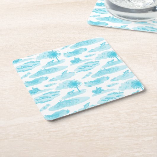 Florida Toile Untersetzer (Türkis) (angewinkelt)