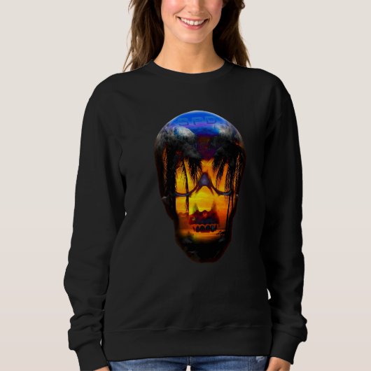 Florida-Totenkopf-Palmen Sweatshirt (Vorderseite)