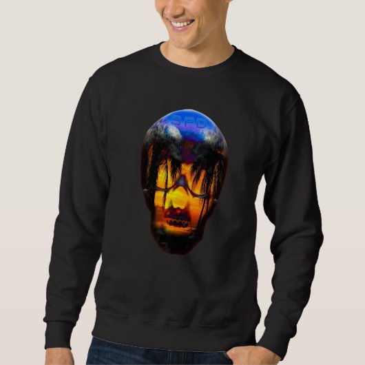 Florida-Totenkopf-Palmen Sweatshirt (Vorderseite)