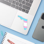 Florida Trans Pride Aufkleber (Laptop mit iPhone)