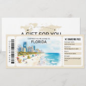 Florida Trip Boarding Pass Ticket Einladung (Vorne/Hinten)