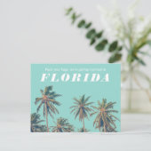 Florida Tropical Beach Hochzeit Save the Date Ankündigungspostkarte (Stehend Vorderseite)