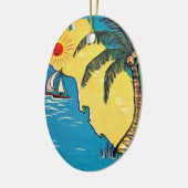 Florida Tropical Beach Keramik Ornament (Links)