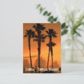 Florida Tropical Paradise Sunset Postcard Foto Postkarte (Stehend Vorderseite)