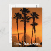 Florida Tropical Paradise Sunset Postcard Foto Postkarte (Vorne/Hinten)