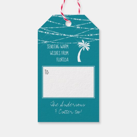 Florida Tropical Warm wünscht zweiseitiges Foto | Geschenkanhänger (Rückseite)