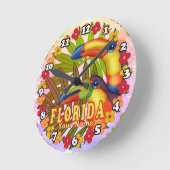 Florida Tukane Runde Wanduhr (Winkel)