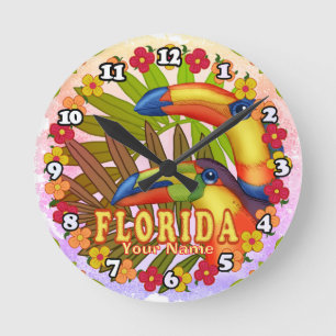 Florida Tukane Runde Wanduhr