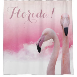 Florida Two Pink Flamingos Duschvorhang