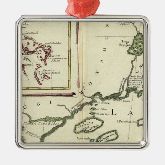 Florida, überlegene Seen, Bahamas Silbernes Ornament (Vorne)