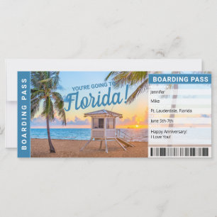 Florida Überraschungsreise Boarding Pass Geschenkg