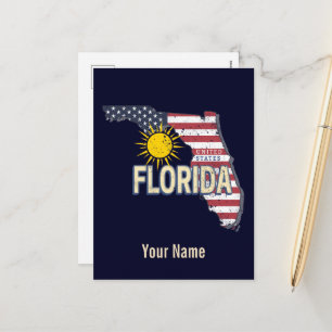 Florida United Staaten Retro Map Vintag USA Feiertagspostkarte