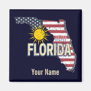 Florida United Staaten Retro Map Vintag USA Magnet