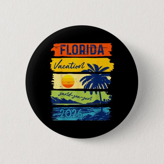 Florida Urlaub 2026 Meer Sand Strand Sommer Reise Button (Vorderseite)
