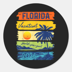 Florida Urlaub 2026 Meer Sand Strand Sommer Reise Runder Aufkleber