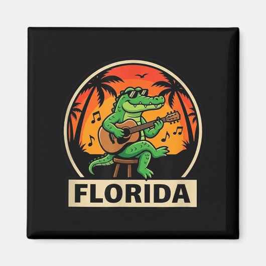Florida Urlaub Alligator Design mit Retro Magnet (Vorne)