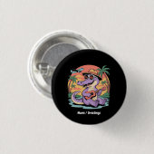 Florida Urlaub Niedlich Cooler Sommer Alligator Fu Button (Vorne & Hinten)