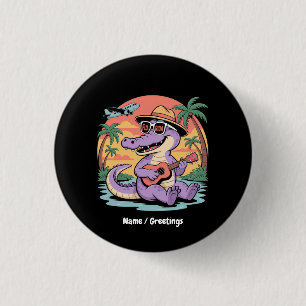 Florida Urlaub Niedlich Cooler Sommer Alligator Fu Button
