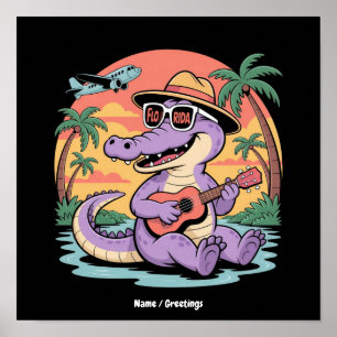 Florida Urlaub Süß Kühle Sommer Alligator Lustig Poster