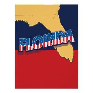 Florida-US Flagge-Karte Poster