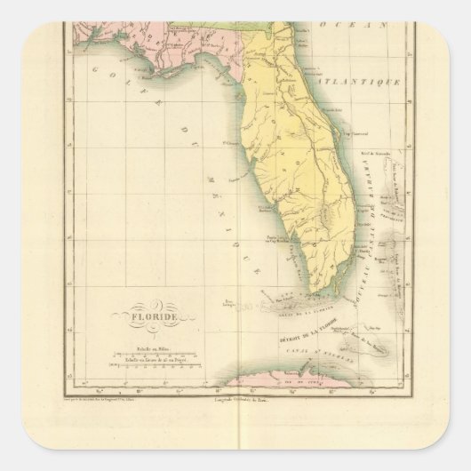 Florida US Quadratischer Aufkleber (Vorderseite)