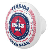 Florida US Staat Red White Blue Typografy Keramikknauf (Rechts)