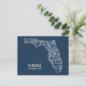 Florida US Staat Road Map - Sunshine Staat Map Postkarte (Stehend Vorderseite)