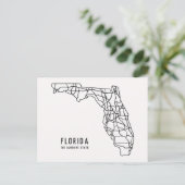 Florida US Staat Road Map - Sunshine Staat Map Postkarte (Stehend Vorderseite)