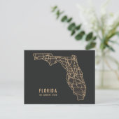 Florida US Staat Road Map - Sunshine Staat Map Postkarte (Stehend Vorderseite)
