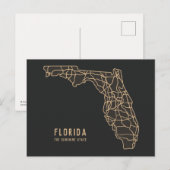 Florida US Staat Road Map - Sunshine Staat Map Postkarte (Vorne/Hinten)