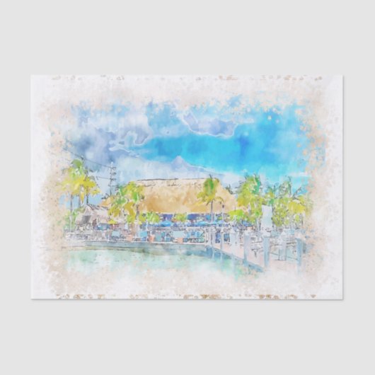 Florida USA Aquarellbilder Seidenpapier (Vorderseite)