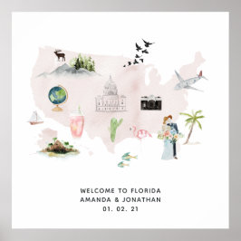 Florida USA Hochzeit in Urlaubsort Willkommen Poster