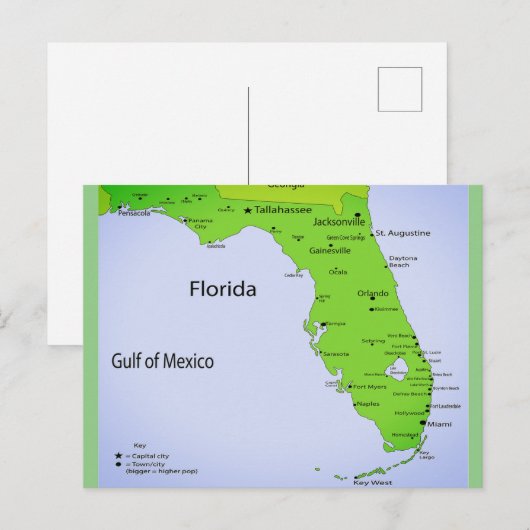 Florida USA Karte (Vorne/Hinten)