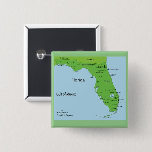 FLORIDA USA MAP BUTTON (Vorne & Hinten)